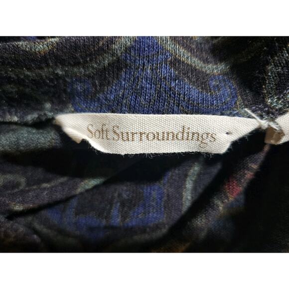 Soft Surroundings Women's Paisley Tunic Top Scoop Neck Asymmetric Hem Petite M - Picture 3 of 4